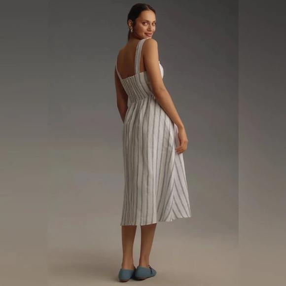 NEW Reformation Tagliatelle Linen Dress size 12 B2085 - Picture 2 of 7